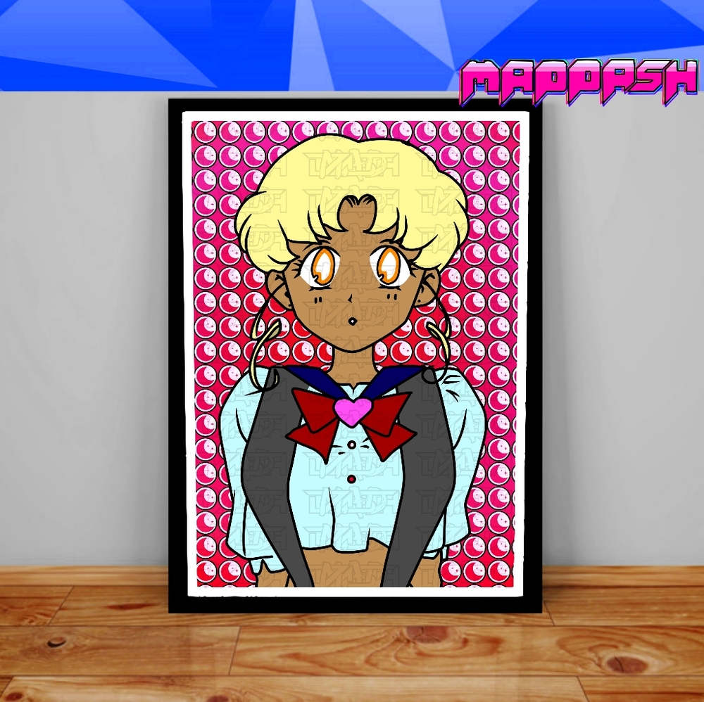 Sailor Moon Scout Cosplay Poster Aesthetic Poster Black Girl Magic Print Kawaii